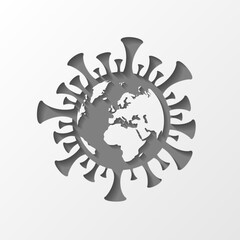 Coronavirus sign world map