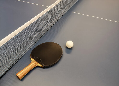 table racket and ball