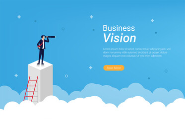 Landing page template of Business vision concept vector illustration.