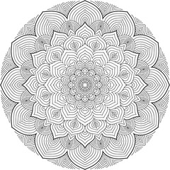 Detailed mandala art design with hearts and flowers