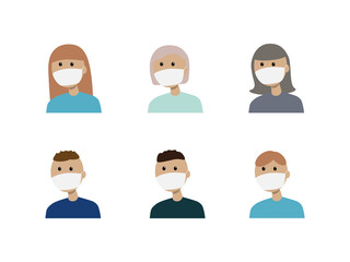 masked people follow the rules of hygiene