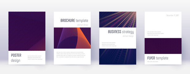 Black cover design template set. Orange abstract l