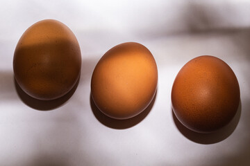 eggs on a white table in the kitchen