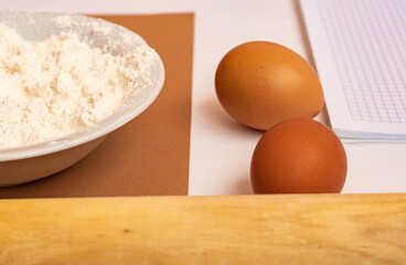 flour flour and scalk close-up cooking, kitchen