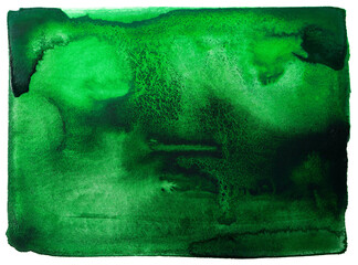 watercolor stain rectangle texture green dark on watercolor paper