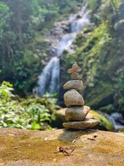 zen stones in the forest