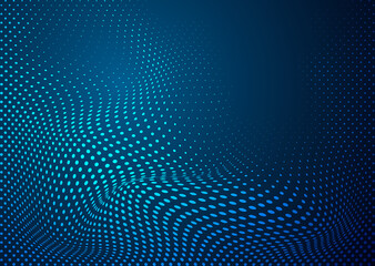 Obraz premium Abstract digital on blue background. Wire frame 3D mesh network line, design sphere, dot and structure. Vector illustration eps 10.