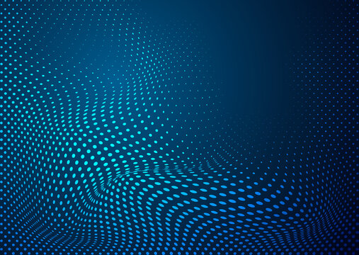 Abstract digital on blue background. Wire frame 3D mesh network line, design sphere, dot and structure. Vector illustration eps 10. © Whatever