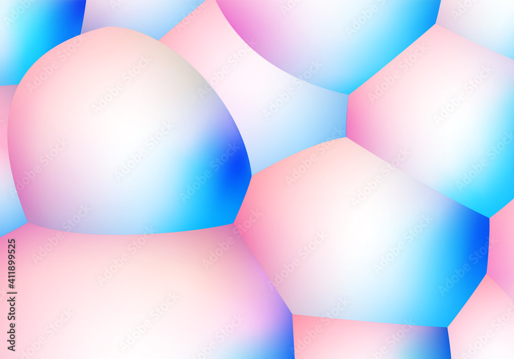 Poster abstract background with pearlescent soft bubbles balls