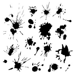collection of various vector ink blots and splashes for your designs
