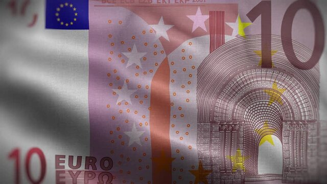 10 Euro Note Flag Loop Background 4K