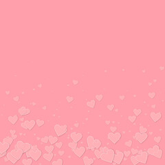 Pink heart love confettis. Valentine's day gradien