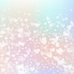 White heart love confettis. Valentine's day gradie