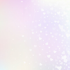 Obraz na płótnie Canvas White heart love confettis. Valentine's day gradie