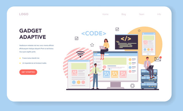 Programming web banner or landing page. Idea of working