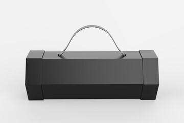 Blank  Cardboard Hexagon Packaging Box, Mock Up Template On Isolated White Background. 3D Illustration