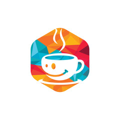 Smile coffee logo vector illustration design.