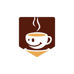 Smile coffee logo vector illustration design.