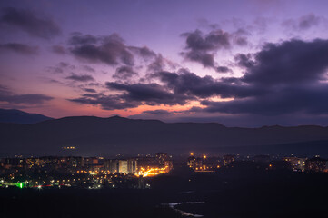 Fototapeta premium Beautiful evening in the city of Ivano-Frankivsk