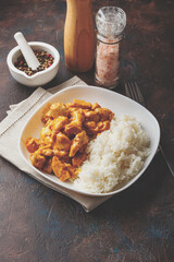 Curried Coconut Chicken with rise