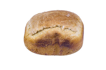 Loaf of freshly baked bread isolated on a white background