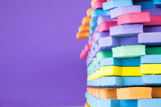 children's colorful carpet puzzle stack background