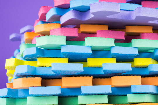 children's colorful carpet puzzle stack background - Powered by Adobe