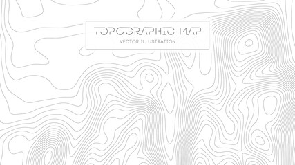 Topographic map on white background. Topo map elevation lines. Contour vector abstract vector illustration. Geographic world topography.