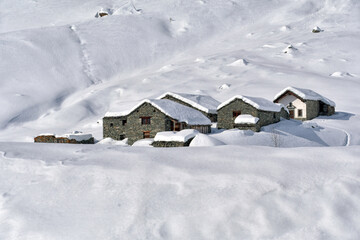 The village of Pianmisura, a small village of shepherds in the Otro valley on the heights of Alagna Valsesia
