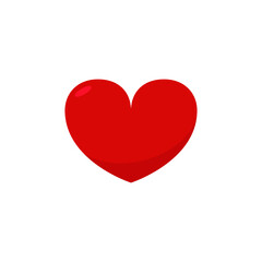 Red heart with shadow vector. Eps 8