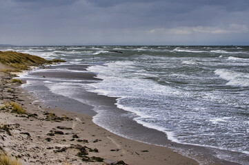 waves crashing on the beach