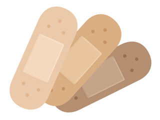 かわいい絆創膏のイラスト_3枚