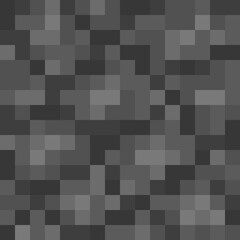 Pixel minecraft style cobblestone block background. Concept of game pixelated seamless square gray stone background. Vector illustration - 411907968