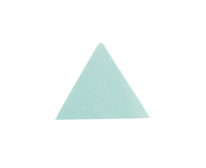 blue triangle shape sticker label isolated on white background