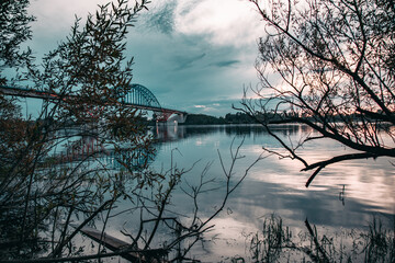 sunset over the river