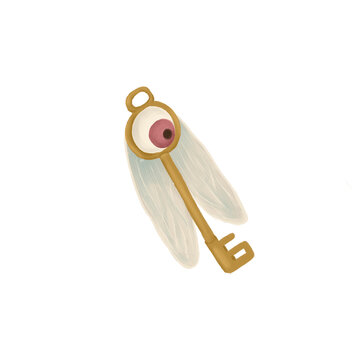 key with eye and wings