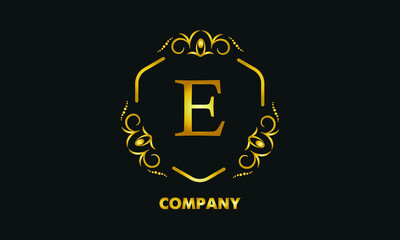 Stylish emblem. Elegant exquisite logo with the letter E, a sign for a restaurant, jewelry, boutiques, hotels, business.