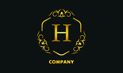 Stylish emblem. Elegant exquisite logo with the letter H, a sign for a restaurant, jewelry, boutiques, hotels, business.