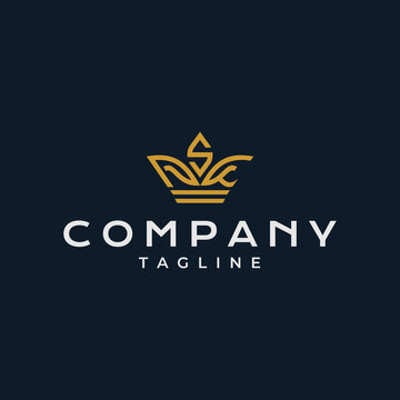 The monogram logo design combines the crown and the initials of the letters PSK.
