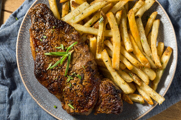 Homemade Rosemary Steak and French Fries