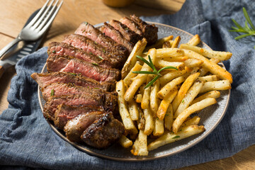 Homemade Rosemary Steak and French Fries