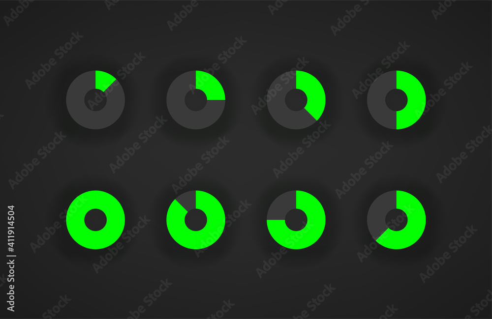 Poster Web and mobile app preloader template isolated on dark background