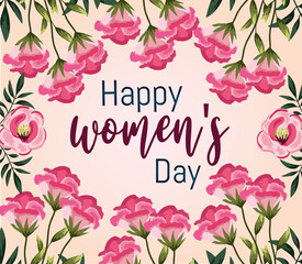 happy womens day floral card flowers decoration background