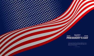 Happy President's Day background template. United States Celebration. It is suitable for banners, posters, flyers, websites, advertising, etc. Vector illustration