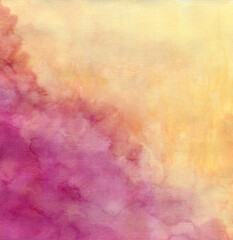 Watercolor abstract background pink, magenta, yellow, beige