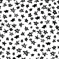 Abstract scribble doodle stars background vector illustration