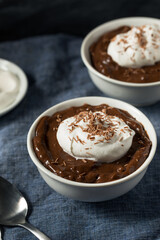 Sweet Homemade Chocolate Pudding in a Bowl
