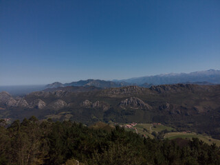 Obraz premium Mirador del Fitu viewpoint Fito in Asturias, Spain. It is located in the council of Parres is one of the viewpoints from which to enjoy the Cantabrian Sea and the Picos de Europa.