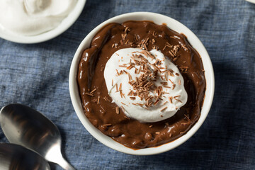 Sweet Homemade Chocolate Pudding in a Bowl