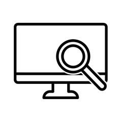 Online education flat icon. Pictogram for web. Line stroke. Isolated on white background. Vector eps10